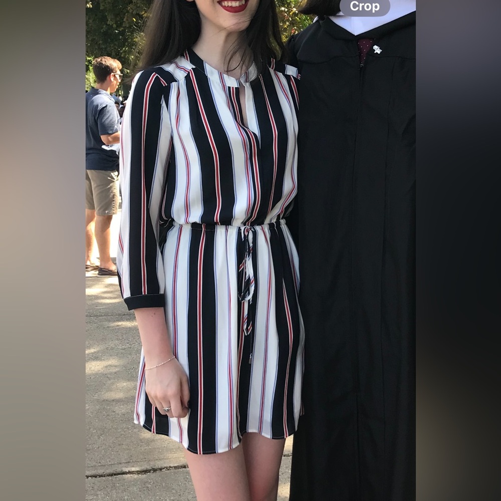 DR2 Black and White Striped Mini Dress